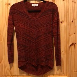 Pink Rose Sweater - Brick Red/Black - Small - $15